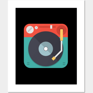 Retro Vinyl Turntable Posters and Art